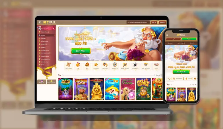 Capture d'écran de l'app BetHall Casino